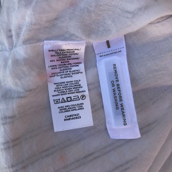 Loft Cotton Blend Clip Stripe Smocked Ruffle Pockets Lined Breeze Midi Dress S - Picture 9 of 16